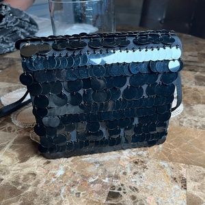 Black Sequined Evening mini bag